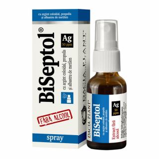 Biseptol cu argint coloidal fara alcool - Spray 20ml Dacia Plant