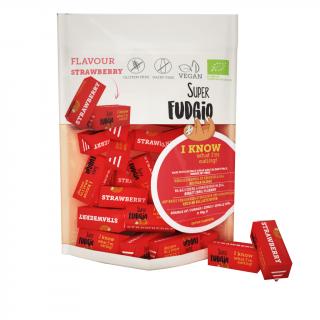 Caramele BIO cu aroma de capsuni, 150g Super Fudgio