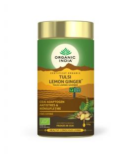 Ceai Tulsi Lamaie Ghimbir 100g Organic India