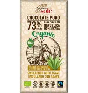Ciocolata BIO cu sirop de agave si 73% cacao - 100g Chocolates Sole