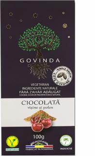 Ciocolata vegana cu visine si polen - 100g Govinda
