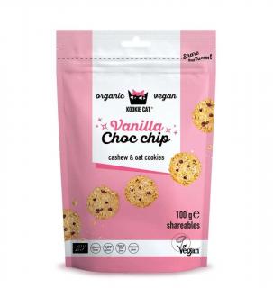 Cookies cu vanilie si ciocolata fara gluten bio - 100g Kookie Cat