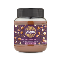 CREMA DE CIOCOLATA CU LAPTE SI ALUNE DE PADURE BIO 350G Biona