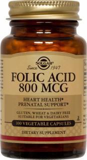 Folacin (Folic Acid) 800μg 100 tablete Solgar