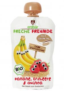 PIURE DE BANANE, CAPSUNI SI QUINOA BIO 100G Erdbar