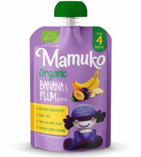 Piure de banane si prune Bio 100gr Mamuko