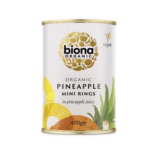 Rondele mini de ananas in suc de ananas Bio 400gr Biona