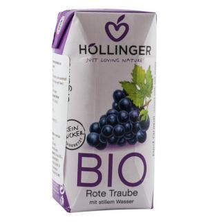 Suc de struguri rosii BIO cu pai, 200 ml Hollinger