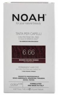 Vopsea de par naturala fara amonic Blond Roscat Inchis 6.66 Noah