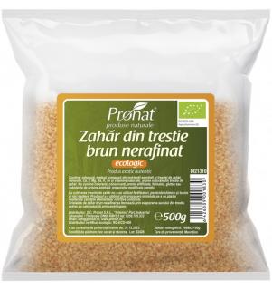 Zahar brun BIO din trestie de zahar 500gr Pronat