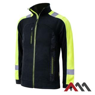 Bluza din fleece polar Classwork cu dungi reflectorizante si elemente fluorescente