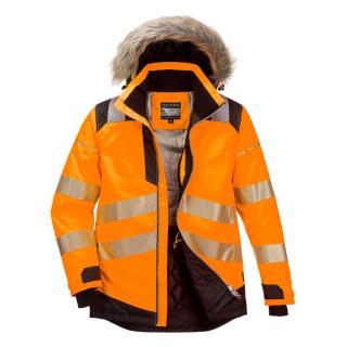 Geaca parka reflectorizanta, ideala sezon de iarna portocaliu