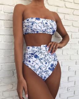 Costum De Baie Talie Inalta Blue