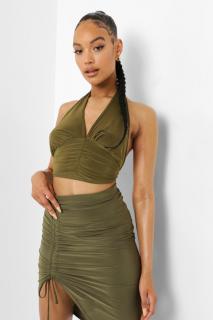 Crop Top Licra Khaki