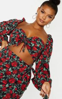 Rochie Imprimeu Floral Cu Decupaj Plus