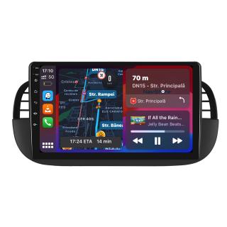 Navigatie Android Dedicata Fiat 500 (2007 - 2015), 9Inch, 1Gb Ram, 16Gb Stocare, Bluetooth, WiFi, Carplay