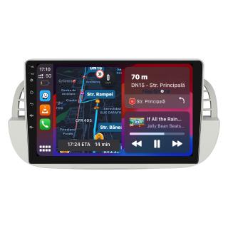 Navigatie Android Dedicata Fiat 500 (2007 - 2015), 9Inch, 2Gb Ram, 32Gb Stocare, Bluetooth, WiFi, Carplay