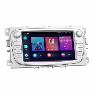 Navigatie Android Dedicata Ford Focus, Mondeo,C-Max, Kuga, 7inch, 4Gb Ram, 64Gb stocare, Carplay, Argintiu