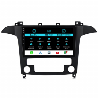Navigatie Android Dedicata Ford S-Max (2006 - 2015), 9Inch, 2Gb Ram, 64Gb Stocare, Carplay