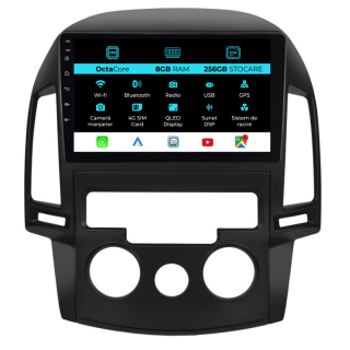 Navigatie Android Dedicata Hyundai I30 (2007-2012), 9Inch, 8Gb Ram, 256Gb Stocare, Carplay, AC