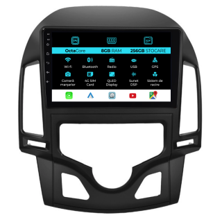 Navigatie Android Dedicata Hyundai I30 (2007-2012), 9Inch, 8Gb Ram, 256Gb Stocare, Carplay, Climatronic