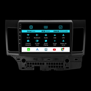 Navigatie Android Dedicata Mitsubishi Lancer (2007-2013), 9Inch, 8Gb Ram, 256Gb Stocare, Carplay