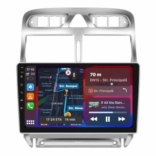 Navigatie Android Dedicata Peugeot 307 (2000-2013), 9Inch, 8Gb Ram, 256Gb Stocare, Bluetooth, WiFi, Carplay