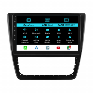 Navigatie Android Dedicata Skoda Yeti (2009-2017), 9Inch, 4Gb Ram, 64Gb Stocare, Carplay