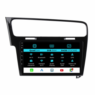 Navigatie Android Dedicata Volkswagen Golf 7 (2013-2020), 10Inch, 2Gb Ram, 64Gb Stocare, Carplay