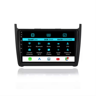 Navigatie Android Dedicata Volkswagen Polo (2009-2018), 9Inch, 2Gb Ram, 64Gb Stocare, Carplay