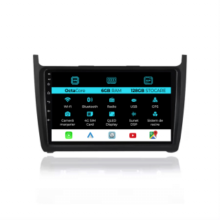 Navigatie Android Dedicata Volkswagen Polo (2009-2018), 9Inch, 6Gb Ram, 128Gb Stocare, Carplay