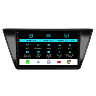 Navigatie Android Dedicata Volkswagen Touran (2014 - 2020) 9Inch, 4Gb Ram, 64Gb Stocare, Carplay
