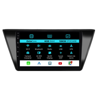 Navigatie Android Dedicata Volkswagen Touran (2015 - 2020) 9Inch, 6Gb Ram, 128Gb Stocare, Carplay