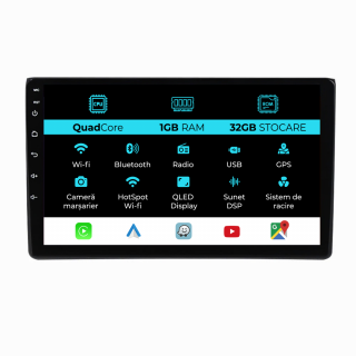Navigatie Dedicata Audi A4 (2001 - 2008), 9 Inch, 1Gb Ram, 32Gb stocare, Carplay