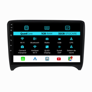 Navigatie Dedicata Audi TT (2006-2014), 9 Inch, 1Gb Ram, 32Gb stocare, Carplay