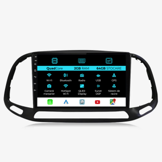 Navigatie Dedicata Fiat Doblo (2015-2019), 9Inch, 2Gb Ram, 64Gb Stocare, Carplay