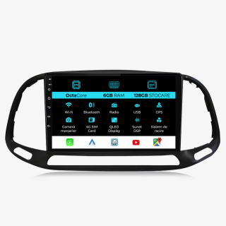 Navigatie Dedicata Fiat Doblo (2015-2019), 9Inch, 6Gb Ram, 128Gb Stocare, Carplay