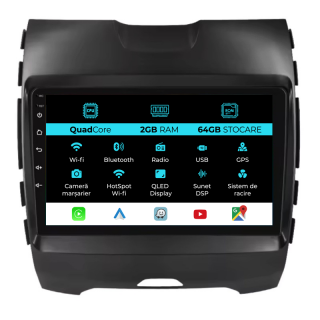 Navigatie Dedicata Ford Edge (2015 - 2021), 9Inch, 2Gb Ram, 64Gb Stocare, Carplay