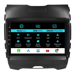 Navigatie Dedicata Ford Edge (2015 - 2021), 9Inch, 8Gb Ram, 256Gb Stocare, Carplay