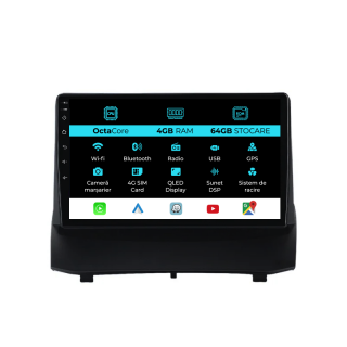 Navigatie Dedicata Ford Fiesta (2009-2017), 9Inch, 4Gb Ram, 64Gb Stocare, Carplay