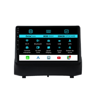 Navigatie Dedicata Ford Fiesta (2009-2017), 9Inch, 8Gb Ram, 256Gb Stocare, Carplay
