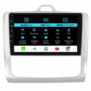 Navigatie Dedicata Ford Focus (2004-2012), 9Inch, 1Gb Ram, 32Gb Stocare, Carplay
