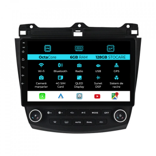 Navigatie Dedicata Honda Accord VII (2003 - 2008), 10Inch, 6Gb Ram, 128Gb Stocare, Carplay