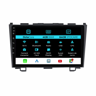 Navigatie Dedicata Honda CR-V (2006 - 2012), 9Inch, 4Gb Ram, 64Gb Stocare, Carplay