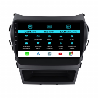 Navigatie Dedicata Hyundai IX45 SantaFe (2013 - 2017) 9Inch, 1Gb Ram, 32Gb Stocare, Carplay