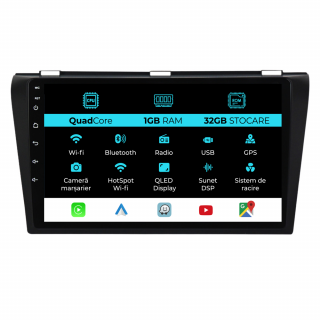 Navigatie Dedicata Mazda 3 (2003-2009) , 9Inch, 1Gb Ram, 32Gb Stocare, Carplay