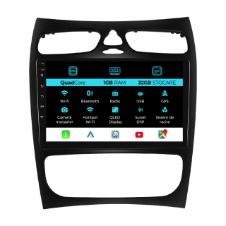 Navigatie Dedicata Mercedes C-Class W203 CLK W209 (2000 - 2005), 9Inch, 1Gb Ram, 32Gb Stocare, Carplay