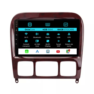 Navigatie Dedicata Mercedes S-Class W220 (1998-2005), 9Inch, 4Gb Ram, 64Gb Stocare, Carplay