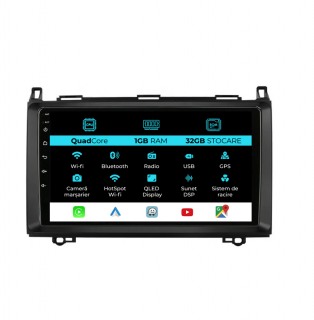 Navigatie Dedicata Mercedes Vito Sprinter Viano B200 A B Class (2005-2012) , 9Inch, 1Gb Ram, 32Gb Stocare, Carplay