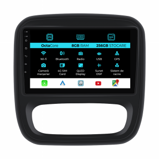Navigatie Dedicata Opel Vivaro Renault Trafic Fiat Talento (2014 - 2018), 9 Inch, 8Gb Ram, 256Gb stocare, Carplay